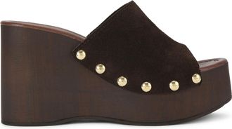 Kurt Geiger Womens Suede Rua Wedge Heels - Brown - Size UK 5