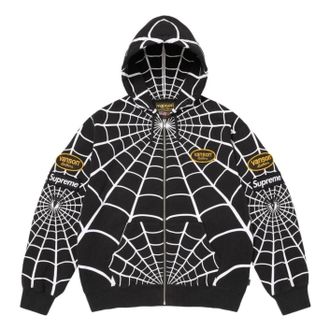 SUPREME x Vanson Leathers SS26 Spider-Man Zip Up Hooded Sweatshirt Black SUP-SS26-301-BLK