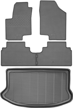 OEM Juego De Alfombrillas De Goma Para Coche Y Maletero Para Kia Venga Minivan (2009-2017)