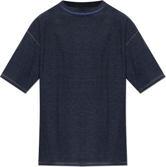 Maison Margiela T-shirt met ronde hals - Heren - T-shirts - Blauw - 2XL - Katoen - Tops