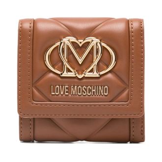 Love Moschino Wallets & Cardholders, female, Brown, Size: ONE SIZE Quilted Shell-Shaped Wallet