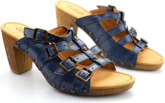 Gabor Heeled Mules - Dames - Muiltjes - Blauw - 40 EU - Leer - Schoenen