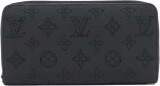 Louis Vuitton Black Mahina Leather Long Wallet (Bi-Fold) (Pre-Owned)