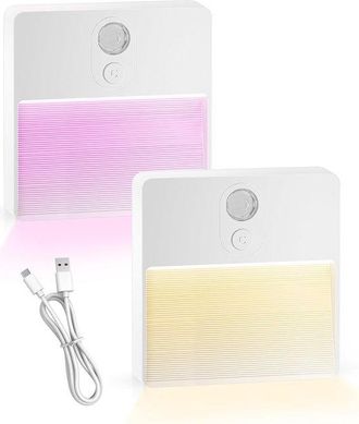 OEM 2 Unidades, Luces Recargables Con Iluminaci&oacute;n Rgb, L&aacute;mpara Magn&eacute;tica Adhesiva Para Armario, Aseo, Ba&ntilde;o, Debajo Del Armario, Pasillo, Escaleras