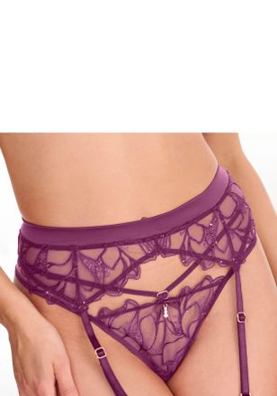 Lascana Strapsg&uuml;rtel LASCANA, Damen, Gr. 32/34, bunt (bordeauxrot), Spitze, Obermaterial: 67% Polyester, 27% Polyamid, 6% Elasthan, Strumpfhalter Strapsg&uuml;rtel