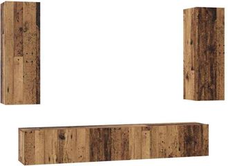 vidaXL Vidaxl - Conjunto De Mueble De Tv 4 Pcs Madera Vieja 30.5 X 30 X 90 Cm