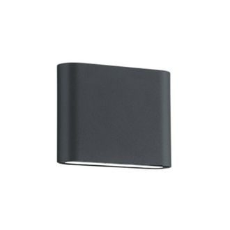 Trio Thames Ii Modern 11cm 2 Light Outdoor Up Down Wall Lamp Anthracite 3000K IP54