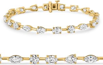 Pompeii3 8Ct Mixed Cut Diamond Tennis Bracelet 7 14k Yellow Gold Lab Grown Size: Medium