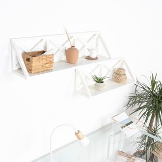 Wabi Home Aspa estante blanco madera de sungkai 90x20x23cm