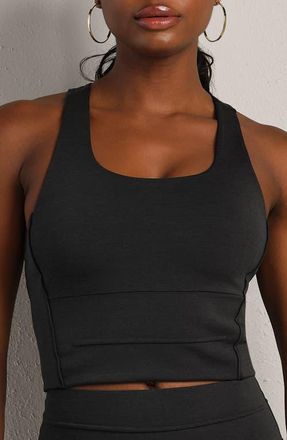 Rhone Revive Longline Bra in Black Heather at Nordstrom, Size Large