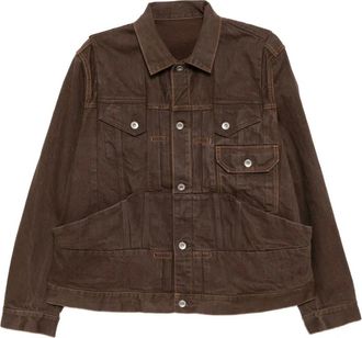 sacai Giacca denim in cotone - Marrone