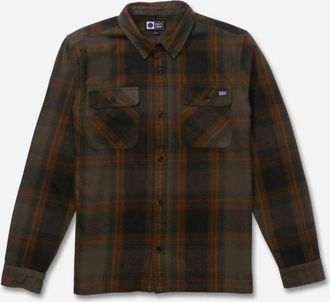 Salty Crew Mens Windward Flannel Shirt In Olive/ Brown