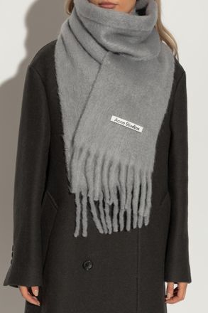 Acne Studios Scarf With Logo, Unisex, Grey