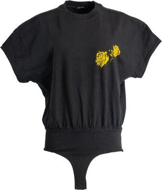Willy Chavarria Proverb roses bodysuit - Zwart