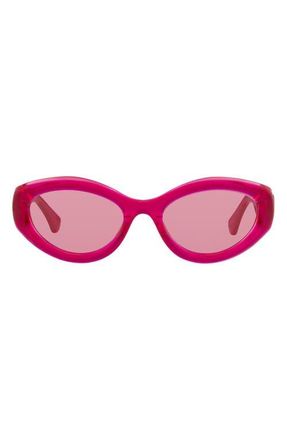 Kurt Geiger 54mm Cat Eye Sunglasses in Fuchsia Crystal/Pink at Nordstrom
