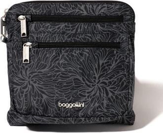 Baggallini Securtex Anti-Theft Crossbody Bag in Midnight Blossom Print at Nordstrom
