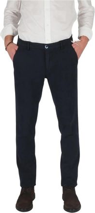 Mason's Blauwe extra slim winter katoenen broek - Heren - Chinos - Blauw - S - Katoen - Broeken