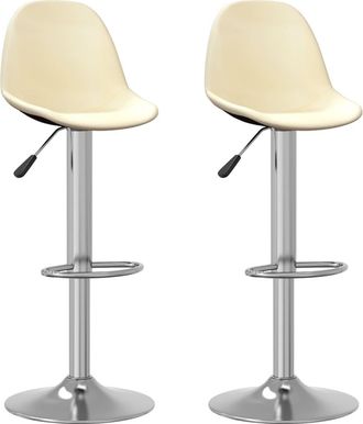 vidaXL Taburetes De Cocina 2 Unidades Tela Crema Vidaxl