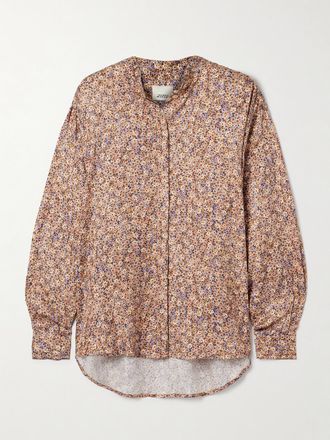 Isabel Marant Blusa In Crêpe Floreale Harlow - Marrone