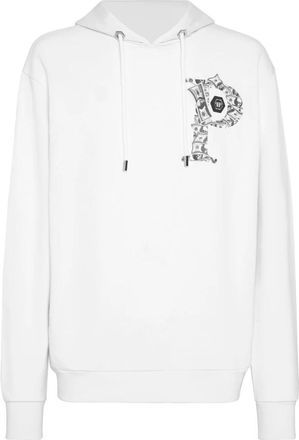 Philipp Plein Hoodie Sweatshirt Money - Heren - Hoodies - Wit - 2XL - Katoen - Hoodies & sweatvesten