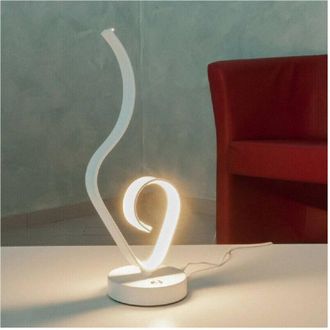 Trade Shop Trade Shop - Lume Da Comodino Ad Onda Design Moderno 10 W Lampada Tavolo Abatjour 39x15 Luce