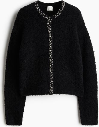 H&M Strassverzierter Cardigan - Schwarz