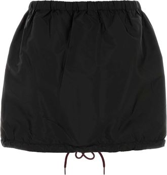 Prada Womens Black Re-Nylon Mini Skirt Nero Gonne