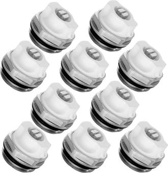 OEM Coocheer - Paquete De 10 V&aacute;lvulas Manuales De Alivio De Presi&oacute;n De 1/2 - Lat&oacute;n Niquelado - Para Radiadores Y Toalleros El&eacute;ctricos - Presi&oacute;n De Hasta 1