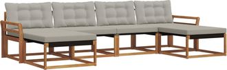 vidaXL Conjunto De Sof&aacute;s De Exterior 6 Uds. Gris Natural Y Claro Vidaxl