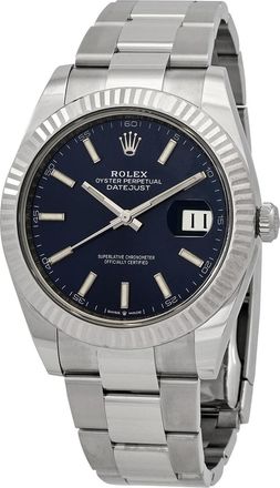 Rolex Pre-owned Rolex Oyster Perpetual Automatic Blue Dial Mens Watch 126334BLSO