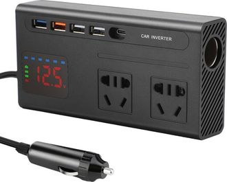 OEM Convertidor Inversor De Potencia Vers&aacute;til De 200 W, 12 V-220 V Con Pantalla Digital Grande E Interfaz Tipo C Para Consolas De Autom&oacute;vil, Campamento, T