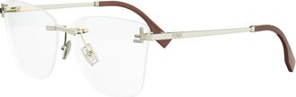Fendi First Crystal Optical Frame - unisex - Brillen - Wit - 59 MM - Accessoires