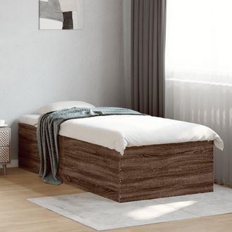 vidaXL Estructura De Cama Madera De Ingenier&iacute;a Roble Marr&oacute;n 90x200 Cm Vidaxl