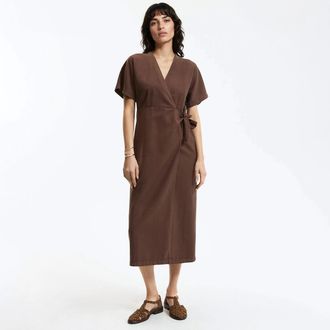 La Redoute Collections Halflange wikkeljurk met korte mouwen