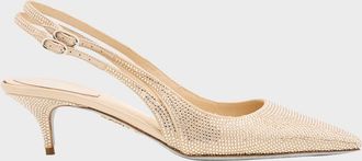 Rene Caovilla Olivia Embellished Satin Slingback Pumps