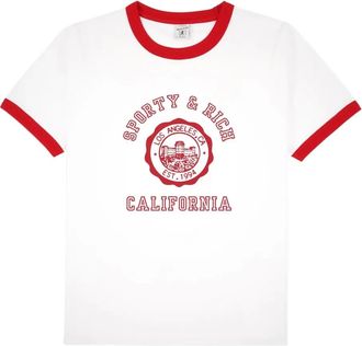 Sporty & Rich ringer graphic T-shirt - White