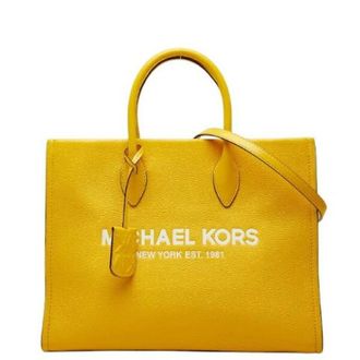 Michael Kors Pre-owned Tote Bags, female, Yellow, Size: ONE SIZE Pre-owned Mirella EW Leather Tote Bag
