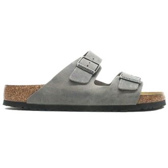 Birkenstock Arizona BS Waxy Leather Unisex Slides Sandals - Iron - Size:UK 11.5