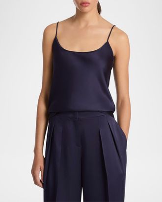Michael Kors Scoop-Neck Double Satin Charmeuse Cami