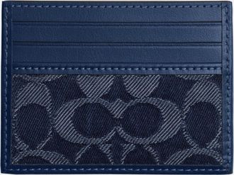 Coach Mens Card Case In Signature Denim - Blue - One Size