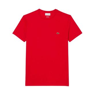 Lacoste T-Shirts, male, Red, Size: XL Pima Cotton T-shirt