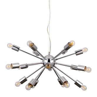 Netlighting Modern Hanging Pendant Chrome 18 Light E27 in Silver