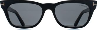 Tom Ford Square Unisex Shiny Black Smoke Grey Penn-02 FT1362 - One Size