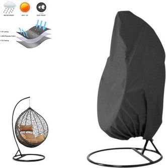 OEM Funda Para Silla Colgante Tipo Huevo, 190x115cm, Funda De Tela Color C&aacute;scara De Huevo, Rat&aacute;n Oxford, Silla De Exterior Tipo Huevo Impermeable