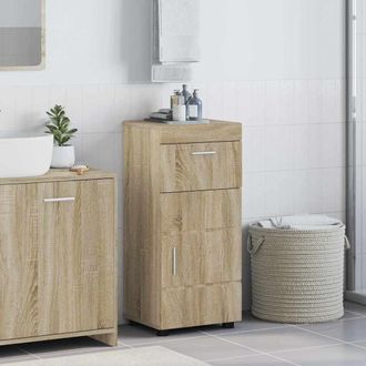 vidaXL Mobile Da Bagno Con Porta Rovere Sonoma 37 X 31.5 X 82 Cm - Vidaxl