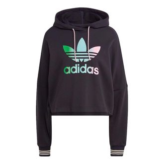 adidas (WMNS) adidas Adicolor 70s Cropped Hoodie Black IK7864