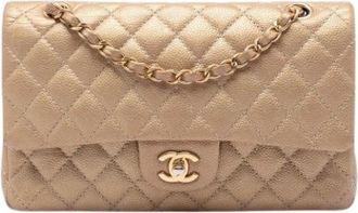 Chanel Pre-owned Double Flap Shoulder Bag - Dames - Vintage Schoudertas - Beige - ONE Size - Leer - Vintage