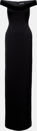 DAVID KOMA Velvet-trimmed gown