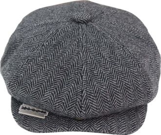 Infinity Leather Mens Peaky Blinders Tweed Hat With Razor Blade