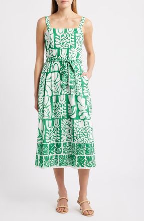 Julia Jordan Mixed Print Dress in Green White at Nordstrom, Size 12